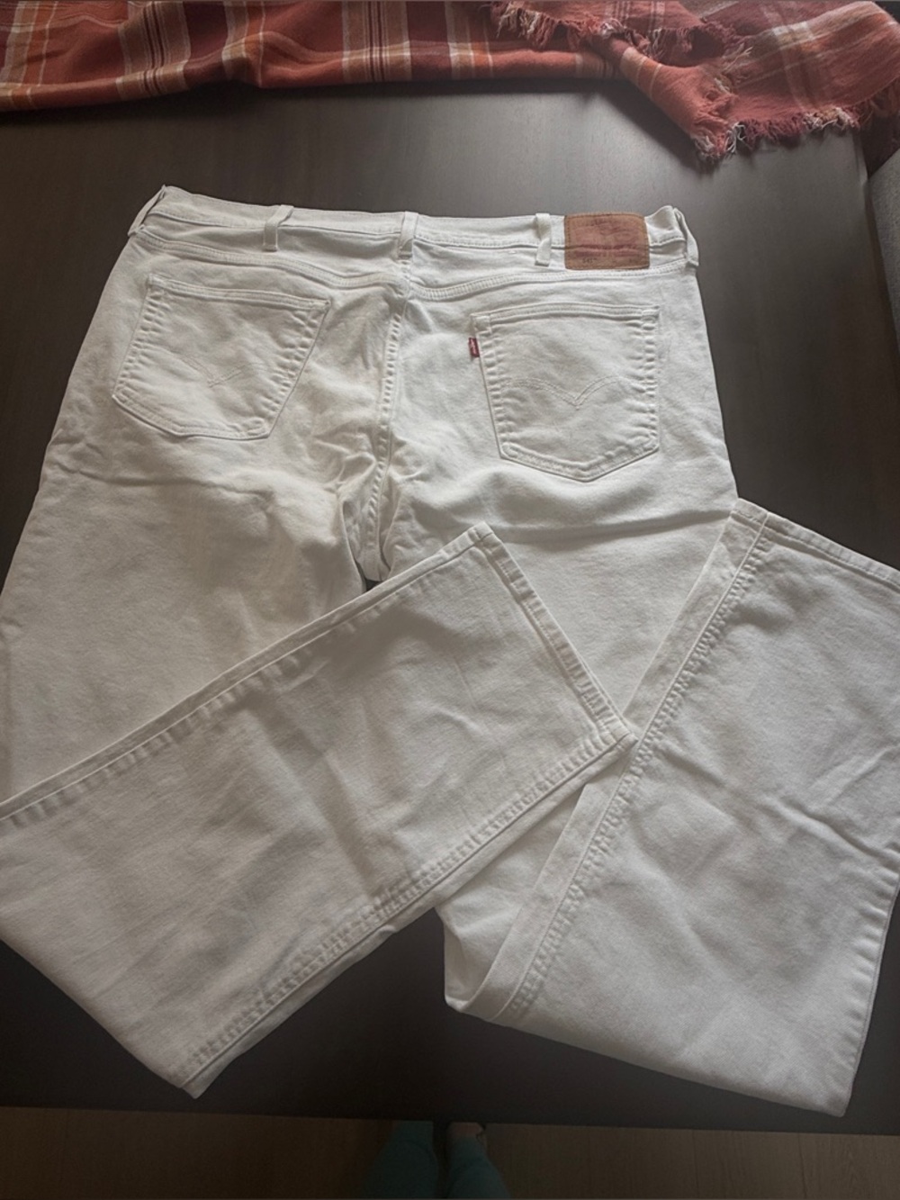 Levi's White Denim Straight Jeans